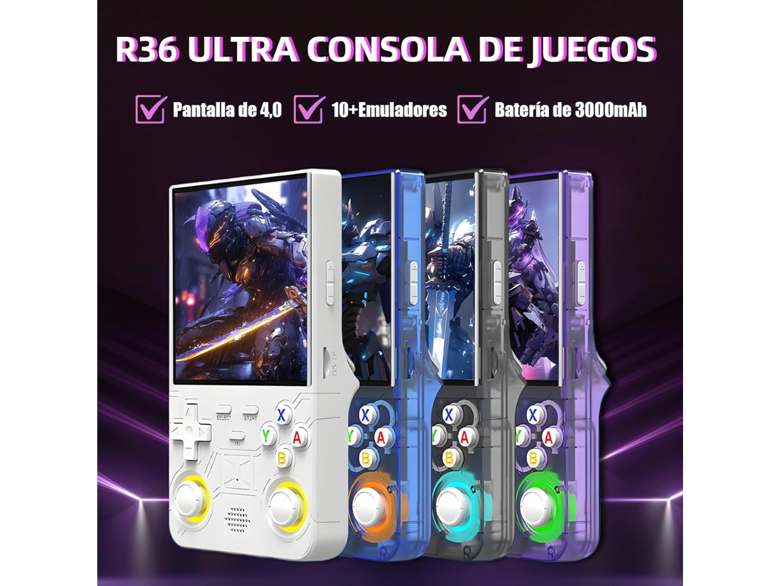 Consola Portatil R36 Ultra 128gb 22.308 Juegos De Los 80,90s Morado,nuevo,novo