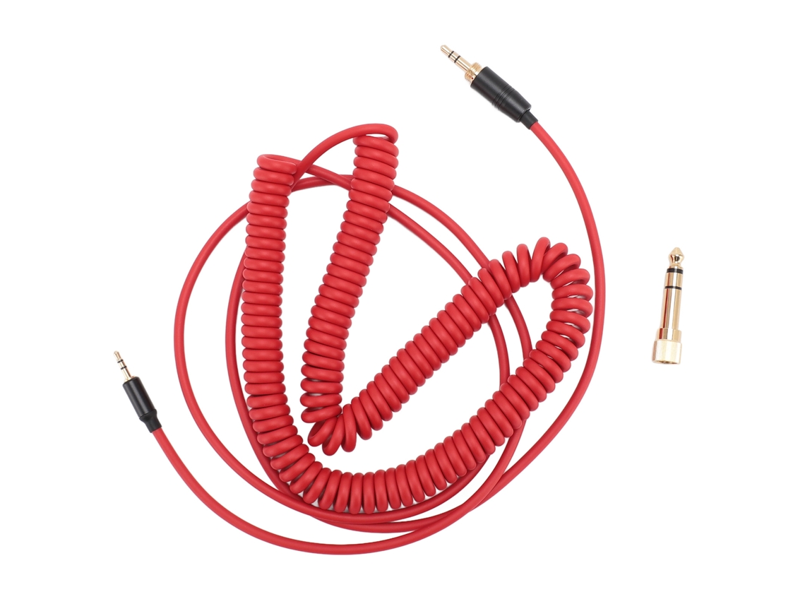 Cable De Auriculares En Espiral Rojo Con Conector Dorado Para Nc700 Qc45 Qc35 Qc25 Oe2 Soundtrue