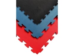 Tatami Puzzle 1x1m | Tapete Reversível de goma EVA para ejercicios de Com tacto Vermelho/Negro (Reversível) 4 cm - x2 losetas