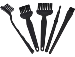 Conjunto De 5 Escovas De Plástico Antiestáticas Pretas Para Limpeza Detalhada.