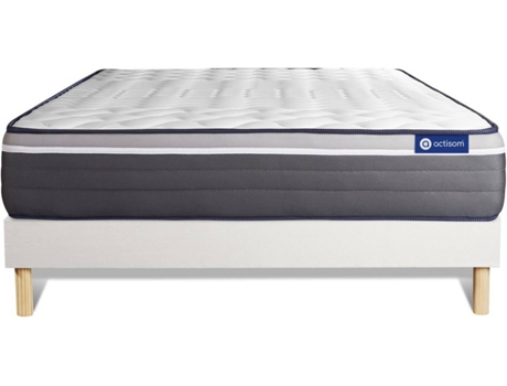 Conjunto de Somier Blanco + Colchón ACTISOM Actilatex Plus (135x200 cm - Látex)