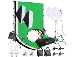 Kit de iluminación de estudio de fotografía y video estructura de luces de fondo y cajas de luz