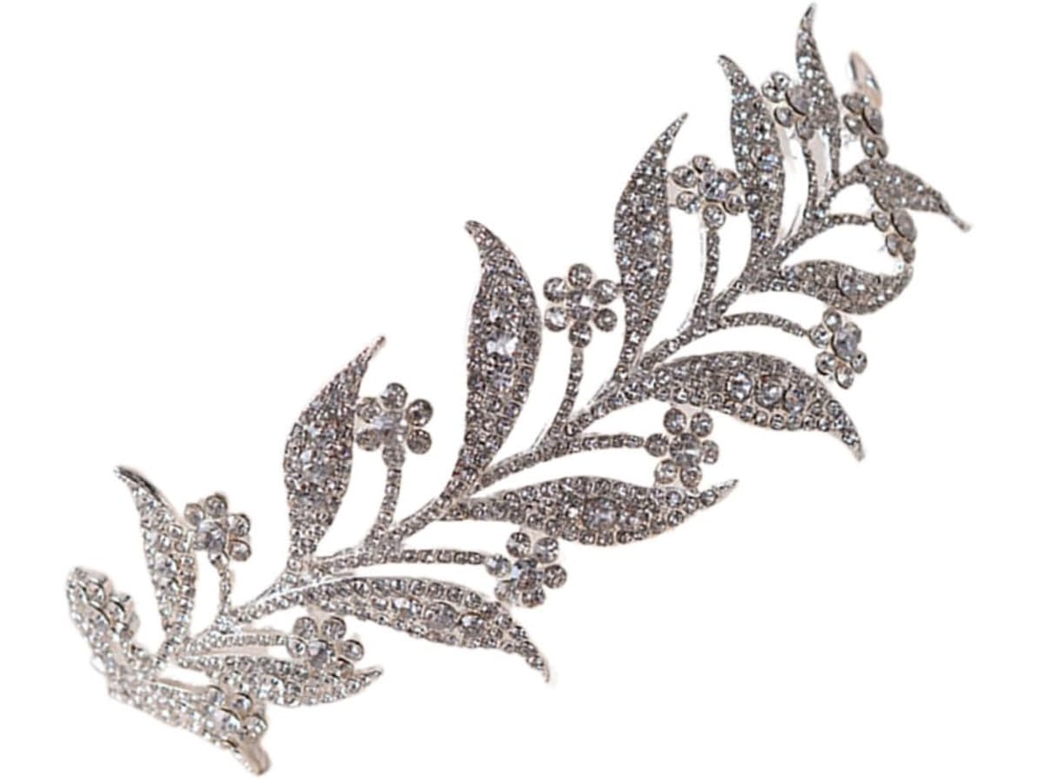 Coroa De Noiva Em Liga Metálica Com Strass Brancos, Tiara Delicada E Brilhante Para Penteados.