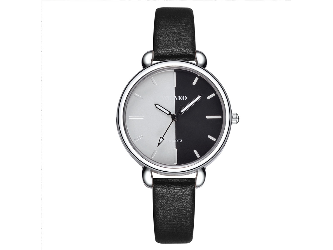 Reloj De Pulsera Casual Para Mujer Con Correa De Pu, Diseño Elegante Y Moderno, Movimiento De Cuarzo Negro.