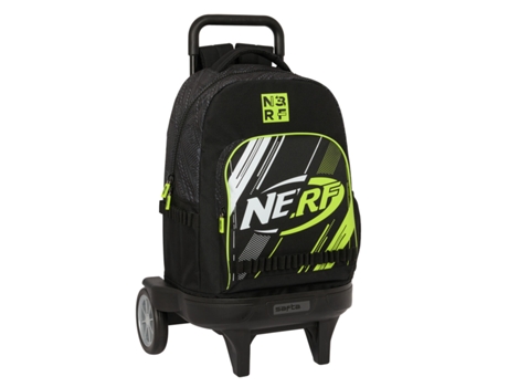 Mochila Escolar con Ruedas NERF Get ready (Negro - Poliéster 300D)