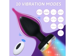Plug Anal Vibrador Luminoso Masajeador Prostático Para Mujeres Hombres Parejas Gay
