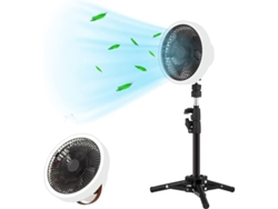 Ventilador De Pie Plegable Con 3 Velocidades, Oscilante, Batería De 6 A 28 Horas, Luz, 3 Modos, Ajuste De Altura E Inclinación.
