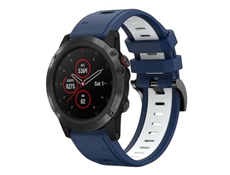 Correa Smartwatch Para Garmin Fenix 5 Plus 22Mm Azul Medianoche - Blanco VENISYMLIS