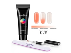 Kit de extensión de uñas de gel Kkml con pincel de doble punta, espátula, lima y uñas postizas.