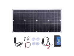 Panel Solar De 25w De Alta Eficiencia Monocristalino Kit Cargador Con Controlador De 60a Para Coche Camión Rv Barco Motocicleta
