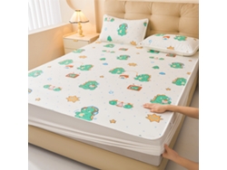 Protector De Colchón Impermeable Czhhmart Con Diseño De Dibujos Animados. 180 Cm X 200 Cm (con Un Par De Fundas De Almohada). Dinosaurio.