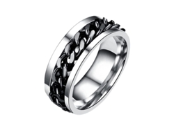 Anillo De Acero Inoxidable Flor De Boda 925 Joyería Elegante Talla 8 8mm Negro