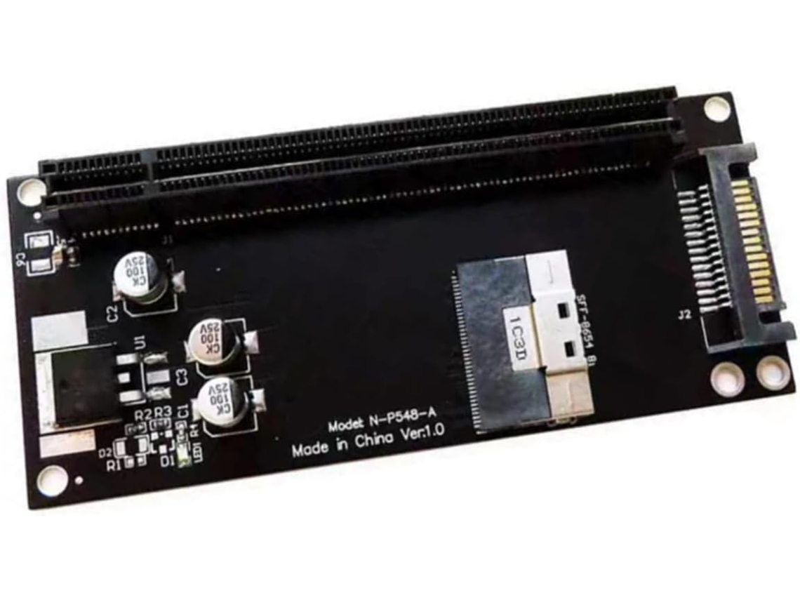 Placa adaptadora SFF 8654 8i a PCIe x16 para una fácil instalación e integración con diversos sistemas de expansión. SFUSHOS