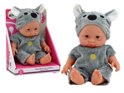 Muñeca pequeña, traje gris, sombrero de koala B.active