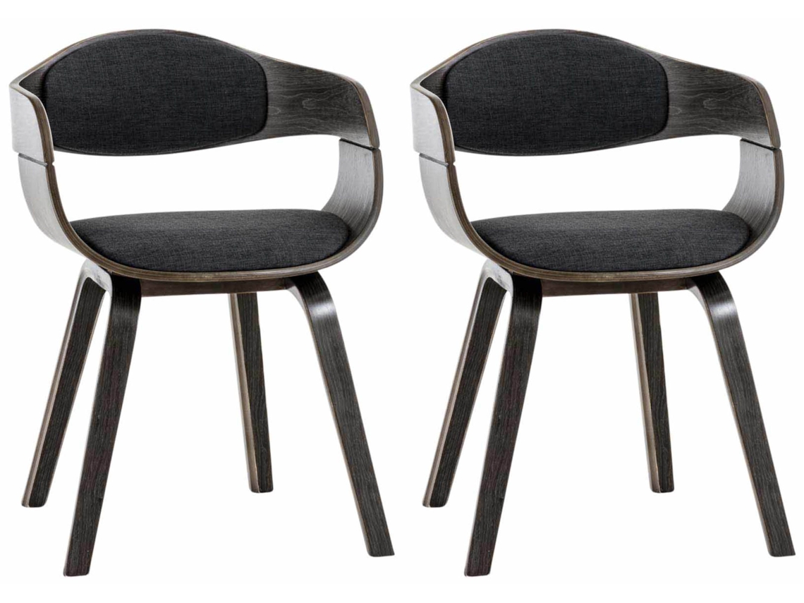 Juego de 2 sillas en tela Kingston gris/gris oscuro/gris CLP