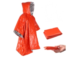 KOFIHETY Capa de Lluvia para Supervivencia Manta Térmica Impermeable Capucha Reflectante para Mayor Visibilidad en Acampada y Senderismo