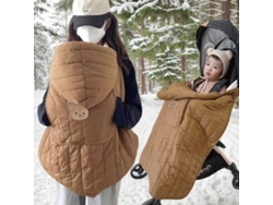 Manta para cochecito de bebé, funda protectora resistente al viento para portabebés, manta cálida de invierno Cuich (marrón)