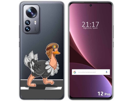 Carcasa para Xiaomi 12 Pro 5G TUMUNDOSMARTPHONE Dibujos Transparente Avestruz Multicolor