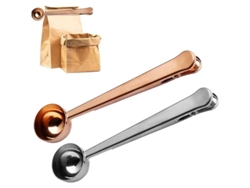 Cuchara medidora de café Rebe-Cuchara con clip, paquete de 2, selladora de acero inoxidable para café molido y té.