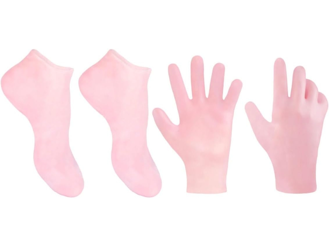 1 Conjunto De Meias Esfoliantes E Hidratantes E Luvas De Tratamento