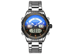 Reloj Deportivo Para Hombre (plateado Y Negro), Reloj Digital Resistente Al Agua.