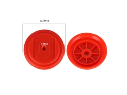 Kit 2 tapas recambio para bobina cortadora, 63 mm diámetro, orificio 5 mm, color rojo