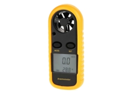 Anemómetro Digital Portátil Con Pantalla Lcd Medidor De Velocidad Del Viento Y Termómetro Digital Amarillo