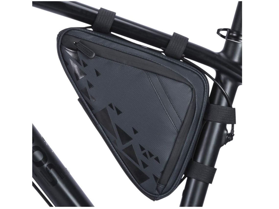 Bolsa de bicicleta con marco triangular Bolsa de bicicleta triangular con dos bolsillos laterales 1.5L Negro USHION