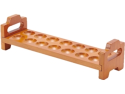 Huevera de madera Slowmoose con 14 compartimentos, apilable y reutilizable.