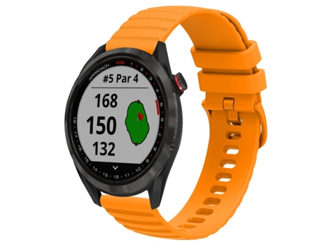 Correa de reloj inteligente para Garmin Approach S40 Correa de reloj de silicona de color sólido con patrón de puntos ondulados de 20 mm (amarillo)