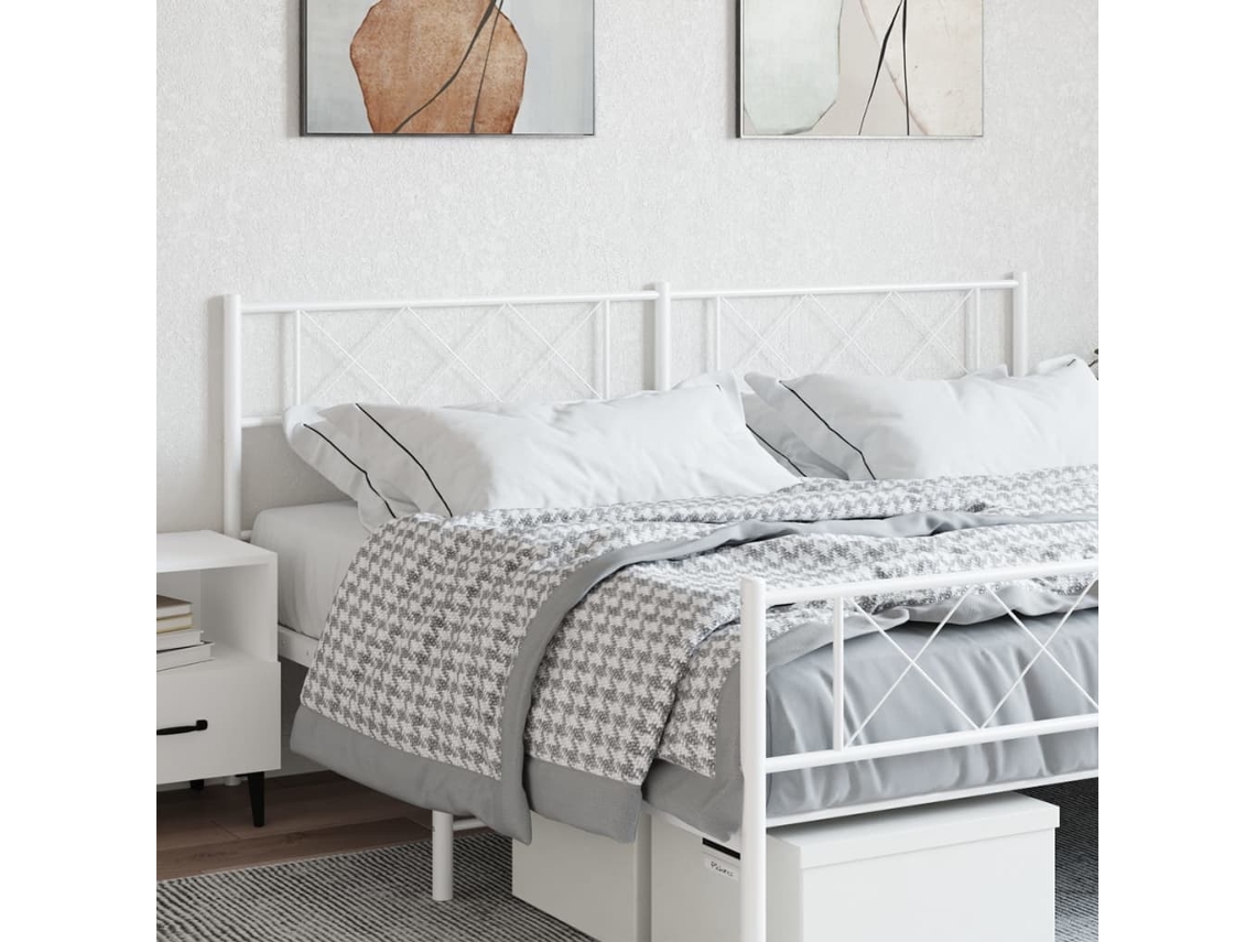 Cabecero De Metal Blanco 200 Cm