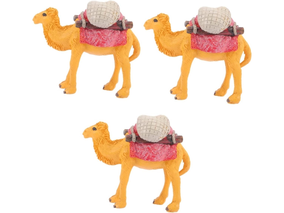 3 Piezas De Mini Camellos De Juguete Decorativo De Simulación De Animales, Juguete Pequeño En Miniatura