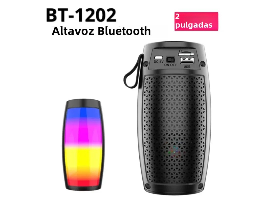 Altavoz Bluetooth Inalámbrico Portátil Para Exteriores 1202 Tws Con Graves Potentes