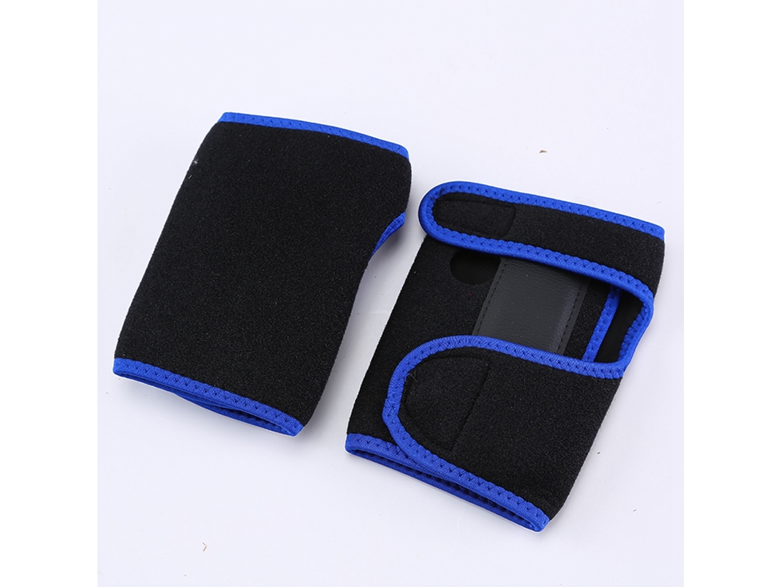 Guantes de soporte para muñeca y palma para deportes, levantamiento de pesas y protección de manos (negro y azul L)
