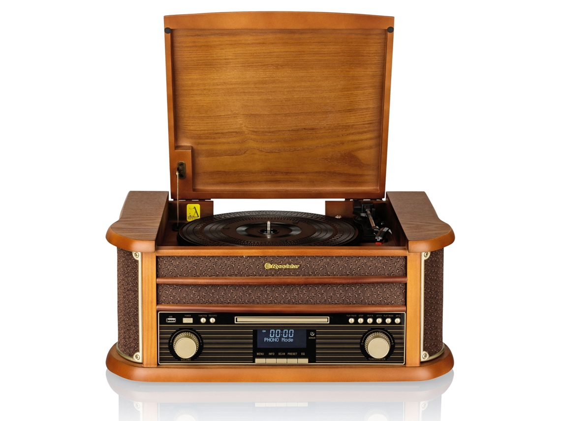 Tocadiscos Vinilo Vintage Bluetooth Usb ROADSTAR Hif1993Dbt Madeira