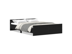 Maison Exclusive - Estructura De Cama Sin Colchón Roble Negro 140x190 Cm