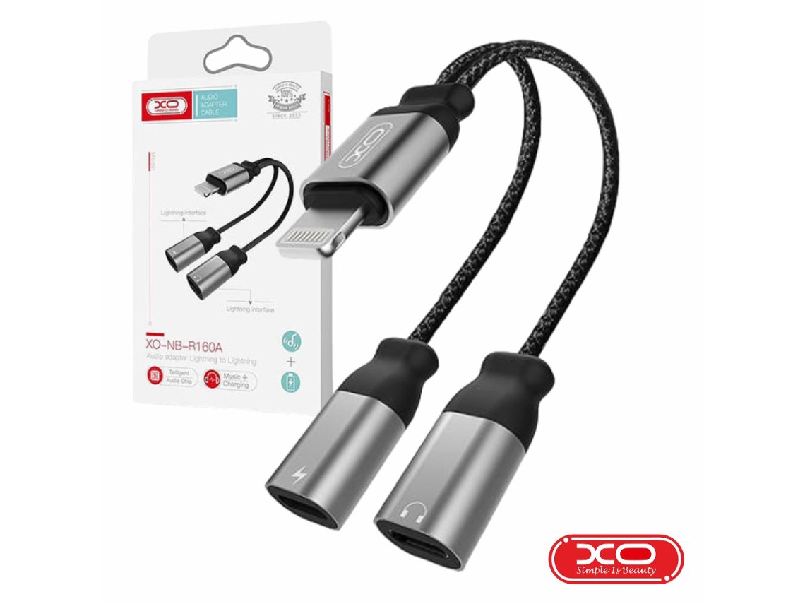 Cable adaptador Lightning macho a 2 conectores Lightning hembra XO
