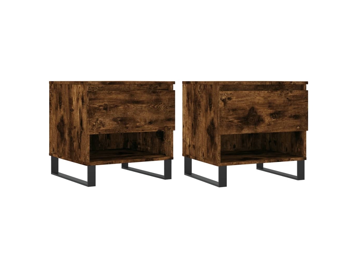 Maison Exclusive - Mesas Centro 2 Uds Madera Ingeniería Roble Ahumado 50x46x50 Cm