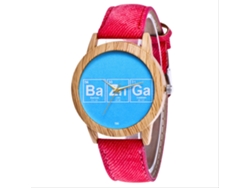 Reloj De Pulsera De Cuarzo Unisex Con Correa De Jean Letras Simples Moda Rojo Zhoulianfa