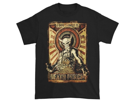 Camiseta ROCKINSTONE de la gira Five Finger Death Punch Mercenary 2014 (Algodón - XL)