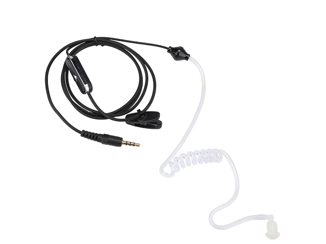 Auriculares Intrauditivos De 3,5 Mm Para Walkie-talkie Con Clip Antirradiación - Negro