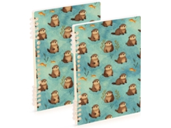 Besportble Juego De Nutria Marina Nadando En Azul Turquesa Y Polipropileno 21,1 X 14,5 Cm