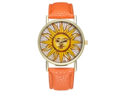 Reloj Analógico De Cuarzo Zhoulianfa Con Correa De Pu Para Mujer Y Hombre (naranja)