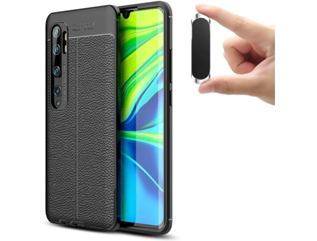 Carcasa y Soporte Xiaomi Mi Note 10 Pro Rugged Leather Negro