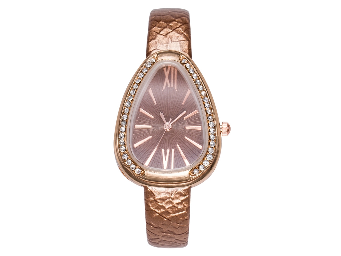 Reloj De Pulsera Analógico De Cuarzo Para Mujer Con Esfera Redonda, Estilo Moderno, Color Marrón.