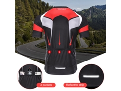 Conjunto De Maillot De Ciclismo De Manga Corta Y Culotte Con Tirantes Para Hombre Con Acolchado De Espuma - Secado Rápido Y Transpirable