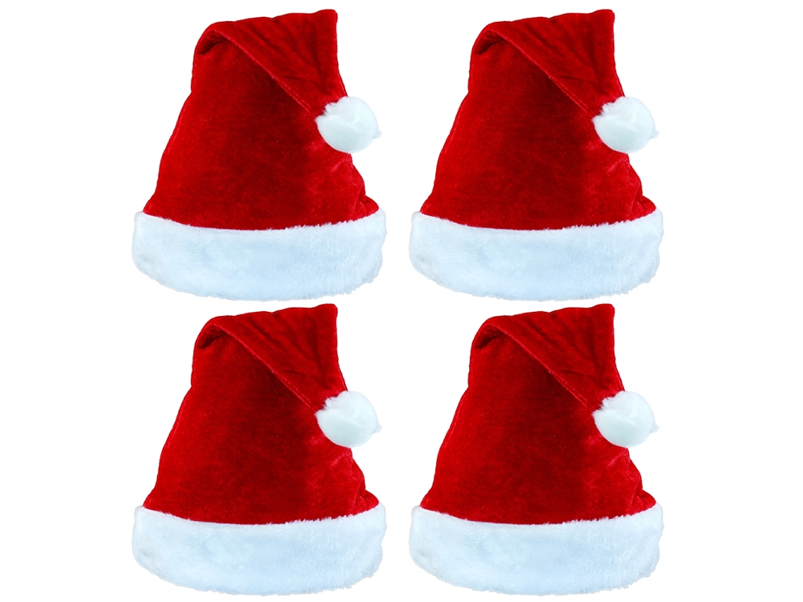 4 Gorros De Papá Noel Para Adultos, Gorro Navideño De Invierno, Suave Y Afelpado, Accesorio Navideño Unisex