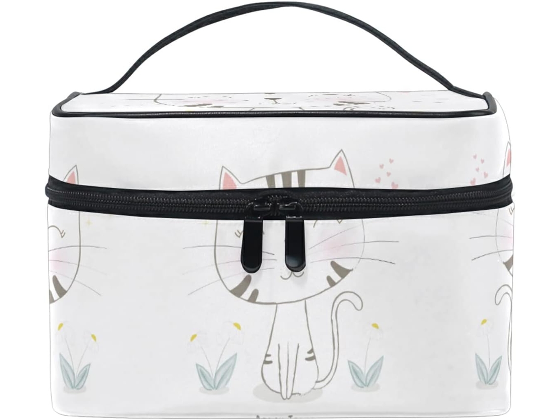 Neceser De Viaje Cuero Con Cremallera Portátil Organizador Para Mujer Diseño