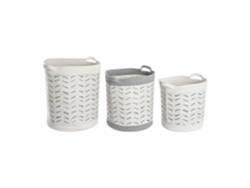 Set 3 Cesta Algodon Gris 35x35x40cm