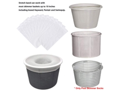20 piezas de calcetines blancos para skimmer de piscina que limpian residuos y hojas